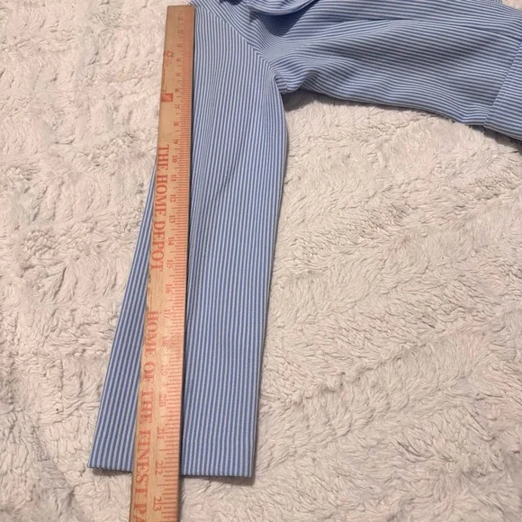 Vintage Blue & White Pinstripe Women’s Blazer Size 14 Fits Modern M Classic - Picture 5 of 6